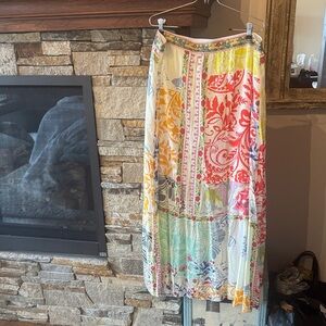 Johnny Was Multicolor Floral Maxi Skirt